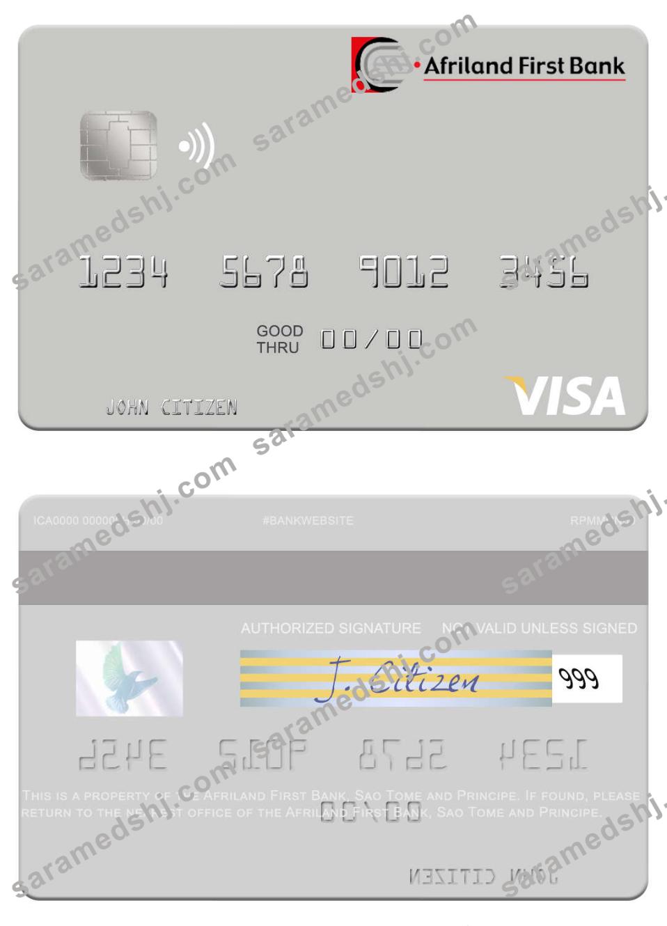 Sao Tome and Principe Afriland First Bank visa debit card